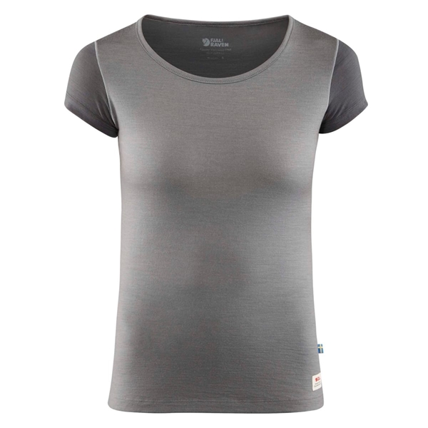 Bilde av FJÄLLRÄVEN Womens Keb Wool T-Shirt Light Grey/Grey