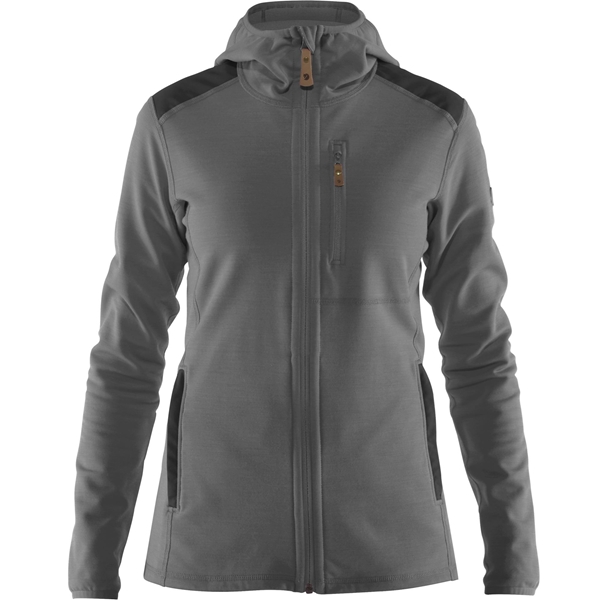 Bilde av FJÄLLRÄVEN Womens Keb Fleece Hoddie Grey/Dark Grey