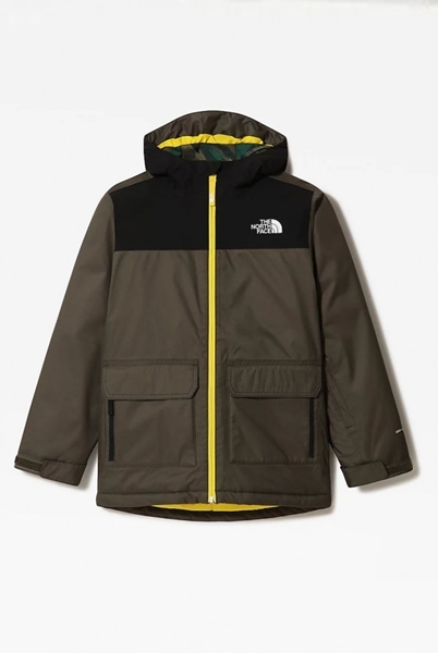 Bilde av THE NORTH FACE Boys Freedom Insulated Jacket New Taupe Green/Lightning Yellow
