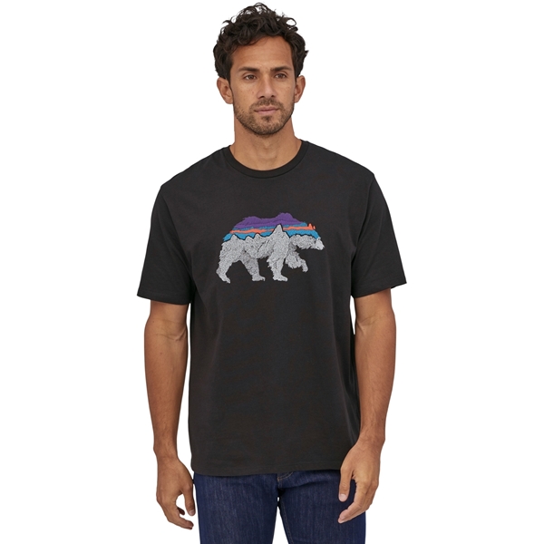 Bilde av PATAGONIA Mens Back For Good Organic T-Shirt Black w/Bear