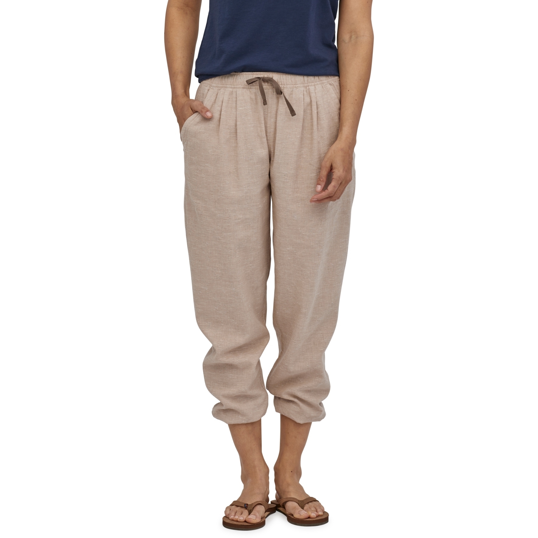 PATAGONIA Womens Island Hemp Beach Pants Goshawk Dobby Dark Pelican