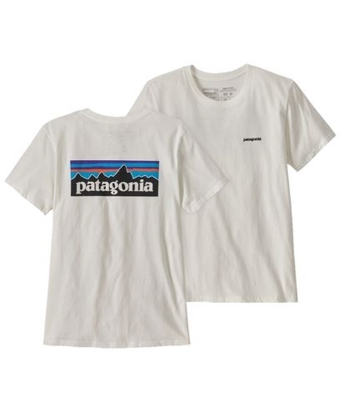 Bilde av PATAGONIA Women's P-6 Logo Organic Crew T-Shirt White