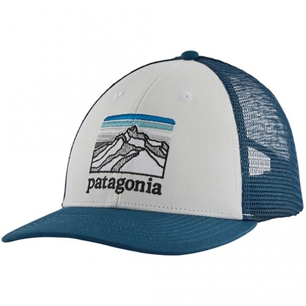 Bilde av PATAGONIA Line Logo Ridge Lopro Trucker Hat White w/Crater Blue
