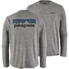 Bilde av PATAGONIA Men's Long Sleeve Cap Cool Daily Graphic Shirt P-6 Logo: Feather Grey