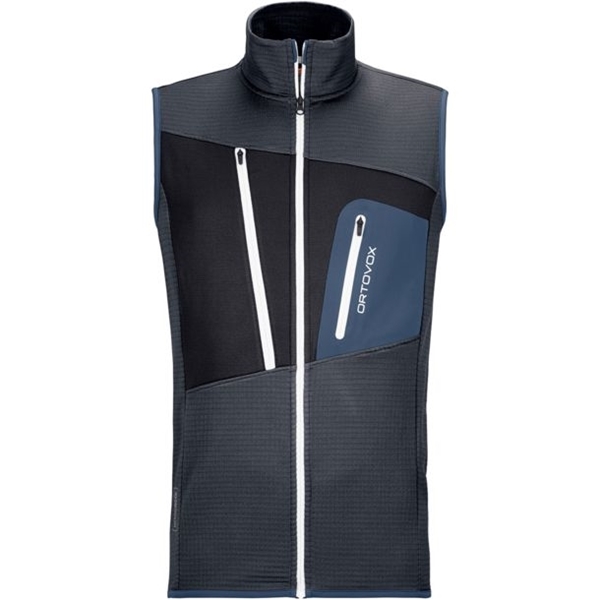 ORTOVOX Men`s Fleece Grid Vest Black Steel Hemsedal Sport Rask