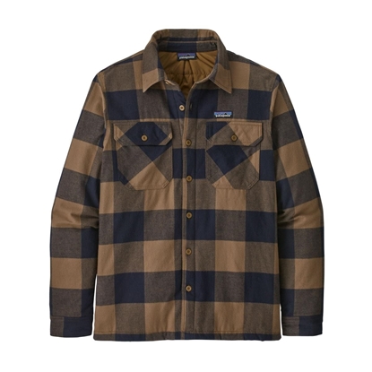 Bilde av PATAGONIA Men`s Insulated Orcanic Cotton Mw Fjord Flannel Shirt Mountain Plaid: Timber Brown