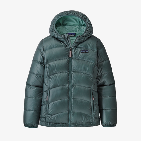 Bilde av PATAGONIA Girl`s Hiloft Down Sweater Hoody Regan Green