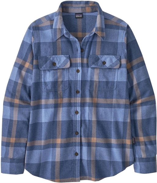 Bilde av PATAGONIA Women`s L/s Organic Cotton Mw Fjord Flannel Shirt Comstock: Current Blue