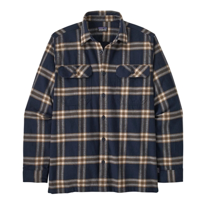 Bilde av PATAGONIA Men`s L/s Organic Cotton Mw Fjord Flannel Shirt North Line: New Navy