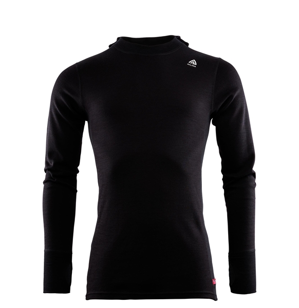 Bilde av ACLIMA Warmwool Hoodsweater w/Zip(M) Jet Black