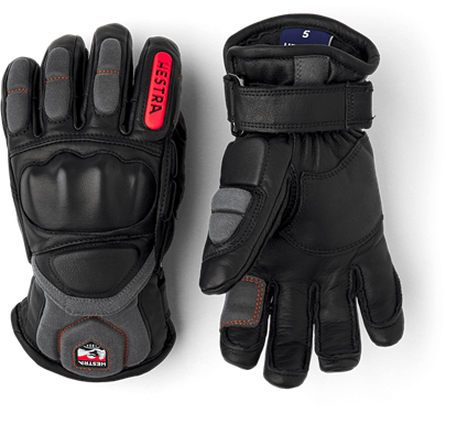 HESTRA Impact Racing Jr. - 5 Finger Black/Flame Red