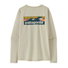 Bilde av PATAGONIA W's L/S Cap Cool Daily Shirt Board Logo Dyno White